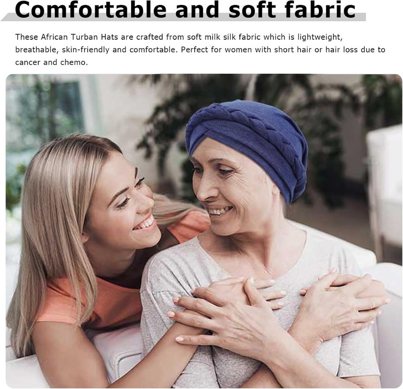 DRESHOW Turban Pre-Tied Twisted Hat Thread African Head Wraps for Black Women Chemo Cancer Cap Braid Hair Cover - Image 5